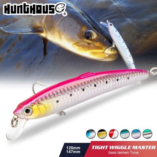 Hunthouse floating smith saruna minnow sea fishing lure jarkbait hard bait 95mm/8g 12.5cm/17.5g 14.7cm/27g for pike seabass