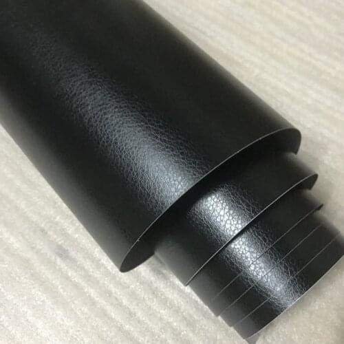 Skin 30cm*100cm Durable Fashion 12\" x 40\" Grain Textured Interior Sticker Black Vinyl Wrap PVC Tool Replaces New Hot