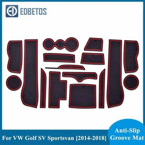 Anti-Slip Gate Slot Pad For VW Volkswagen Golf SV Sportsvan 2014 2015 2016 2017 2018 Interior Accessories Non-Slip Mats