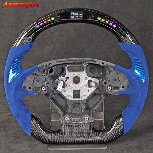 100% Carbon Fiber Alcantara Leather Steering Wheel with LED Fit For Chevrolet Camaro C7