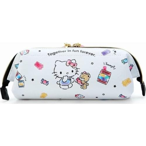 Sanrio Hello Kitty Clutch cartoon pencil case Melody student stationery storage bag PU cosmetic bag girl boy storage bag