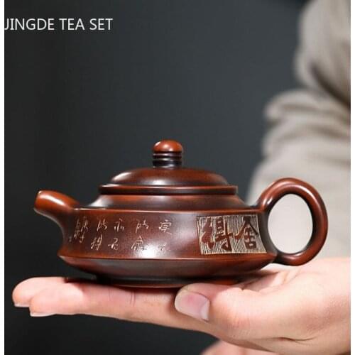 Traditional Antique Yixing Tea Pot Purple Clay Teapot Beauty Kettle Handmade Boutique Teaware Chinese Tea Ceremony Gifts 140ml