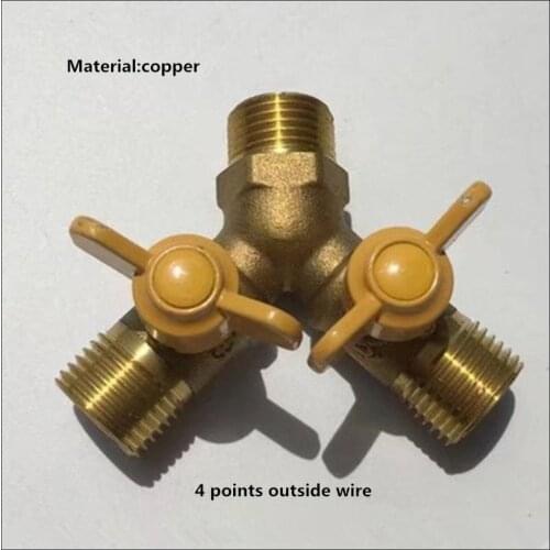 Hose Barb Y Type Three Way Brass Shut Off Ball Valve Safety Valve Adapter For Fuel Gas Water Oil Air