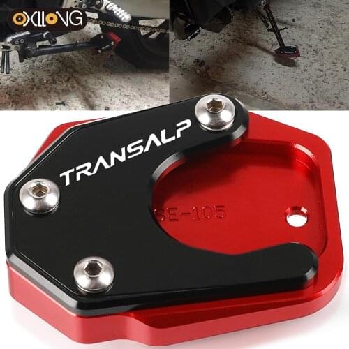 For TRANSALP 600 650 700 XLV 600 650 700 TRANSAL Motorcycle CNC Aluminum Kickstand Foot Side Stand Extension Pad Support Plate
