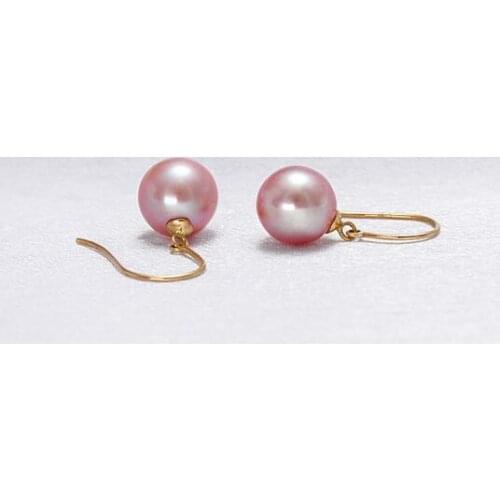 Gorgeous PAIR OF AAA10-11MM SOUTH SEA LAVENDER PEARL EARRING 14K MENTAL