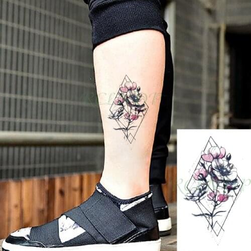 Waterproof Temporary Tattoo Sticker Color Flower Geometric Pattern Small Body Art Flash Tatoo Fake Tatto for Kids Men Women