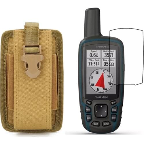 Military Tactical Pouch Case + Screen Protector Shield Film for Hiking GPS 62 62S 64 64s 64ST 65 65SR 65S Astro 320 430 220