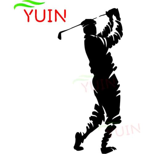 Personalized Car Sticker Golfing Handsome Guy Champion Car Decals Fashionable Body Window Decoration PVC Sunscreen Sticker