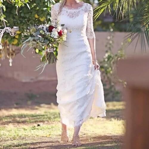 Mermaid Wedding Dress Sleeves 2021Vestidos de novia Vintage Lace Sweetheart Neck Bridal Gown Backless Wedding Gowns