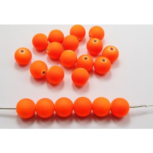 100 Mixed Fluorescent Neon Beads Acrylic Round Beads 12mm(1/2") Rubber Tone