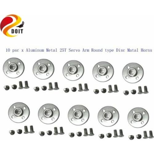 10pcsx Aluminum Metal 25T Servo Arm Round type Disc Matal Horns For Towrer Pro MG995 MG996 Futaba ACE Robot