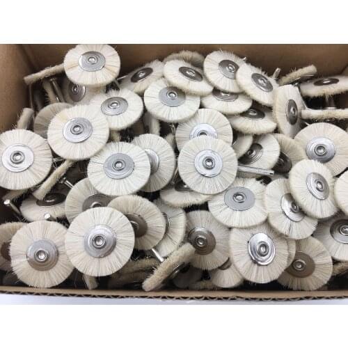 144pcs Brown white Abrasive Brushes Dremel Accessories Polishing Wheel Set T Shape 22*2.35mm Polishing Wheels Kit for Rotary