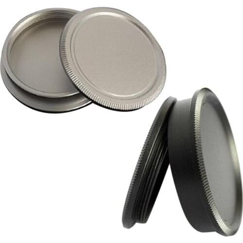 2 Set Metal Body Cap and Lens Rear Cap Set for M39 Ltm Lsm Leica Screw Mount Mcm39S, Silver & Black