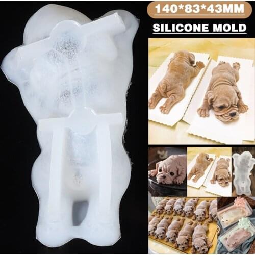 3D Cute Puppy Mousse Cake Mold Small Dog Cupcake Sugarcraft Mould Fondantcake Decorating DIY Handmade Clay Mold Kitchen Baking