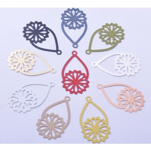 50pcs AB6741 25*19mm Painted Brass Charm DIY Jewelry Earring Findings