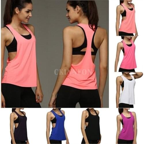 50Pcs/Lot Womens Sports Vest Professional Quick-drying Fitness Tank Top Active Workout Yoga Clothes T-shirt Running Gym Vest