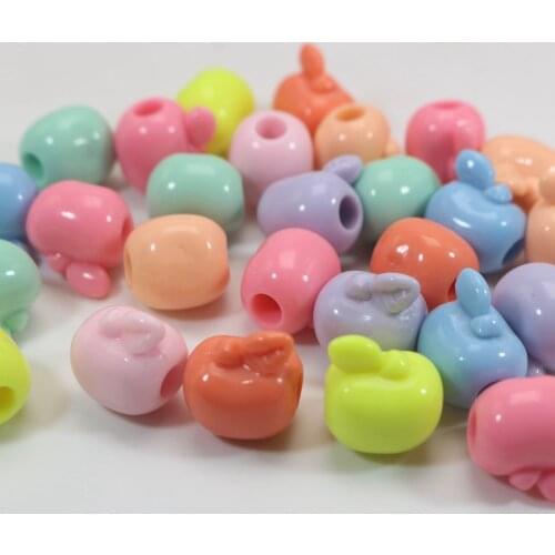 50 Mixed Pastel Color Acrylic Apple Pony Beads 15mm Kids Craft Kandi Bracelet