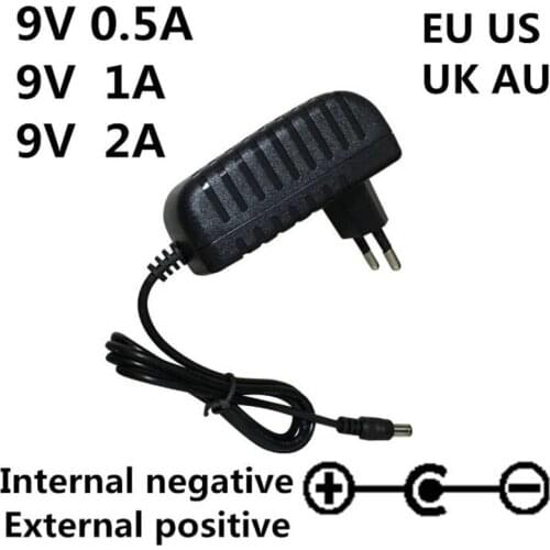 AC 100-240V DC 9V 0.5A 1A 2A Electric Guitar Stompbox Power Supply Adapter charger 9 V Volt For Guitar Parts Effect Pedal Board