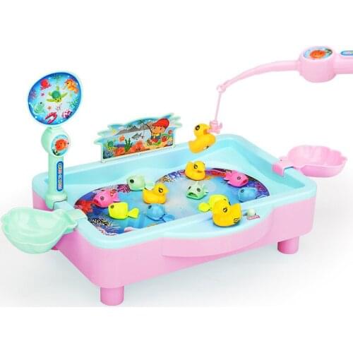 Baby Toys Electric Magnetic Fishing Toys with Light Music Can Add Water Large Fishing Plate Childrens Toys Educational Toys