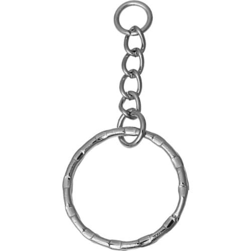 DoreenBeads Retail 30PCs Dull Silver Color Key Chains & Key Rings Split Ring Keychain Findings Accessrioes 53mm(2 1/8") long