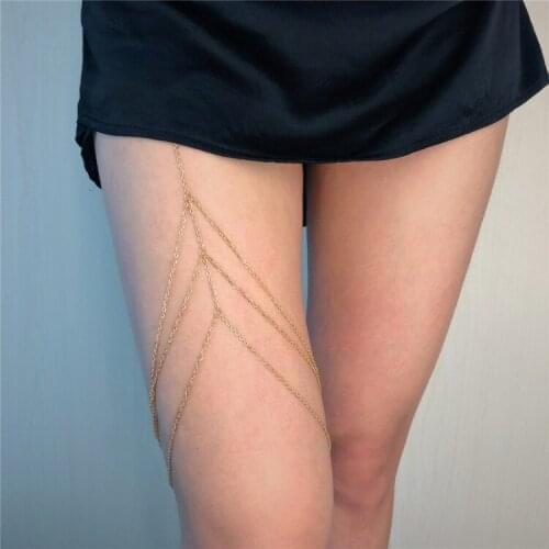 Elastic leg chain female simple fashion cool girl summer thigh decoration sexy temperament vacation travel anklet accessories