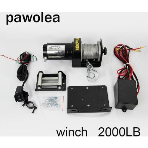 Electric winch 2000lb12v ATV winch Towing rope, used for ATV towing self-service Auto parts Auto products Registrar
