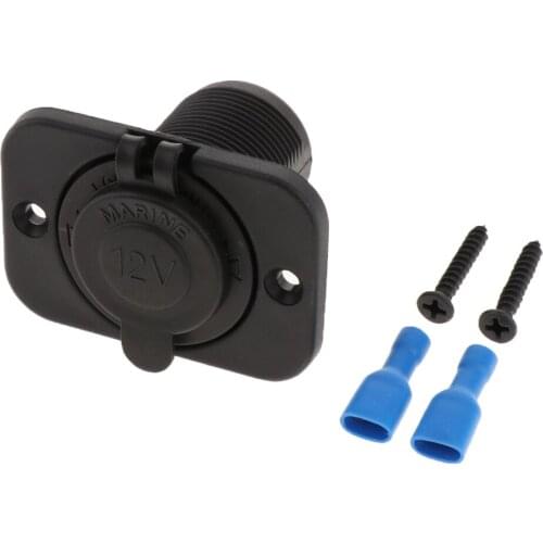 Car Motor Boat Cigarette Lighter Socket Power Plug Outlet w/Panel Waterproof