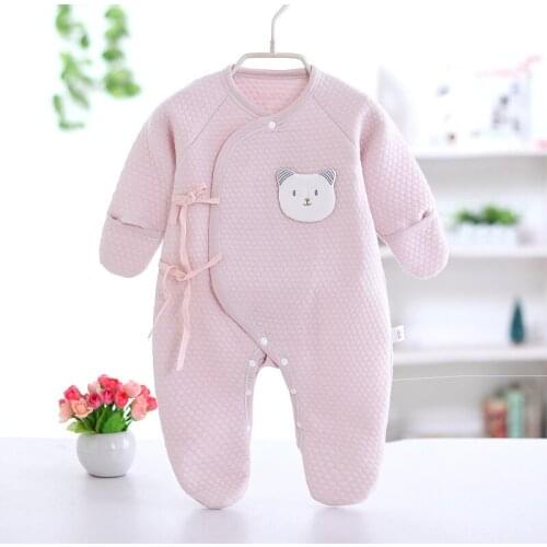 Newborn Infant Cotton Footies for Baby Boys and Girls Spring Coveralls Outwear Sleepwear Cartoon Animal Clothes 0-3months