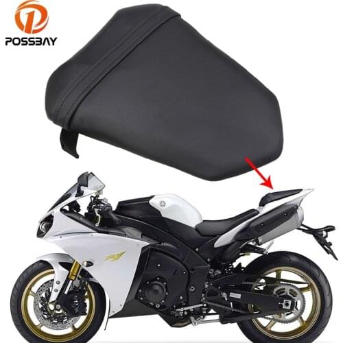 POSSBAY Leather Motorcycle Seat Rear Saddle Cover Scooter Cushion Pad Selle Moto For Yamaha R1 2007 2008 R107 Cafe Racer