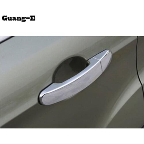 Car Body Cover Stick Frame Lamp Trim ABS Chrome Door Armrest Handrail Handle 4pcs For Ford Kuga Escape 2013 2014 2015 2016