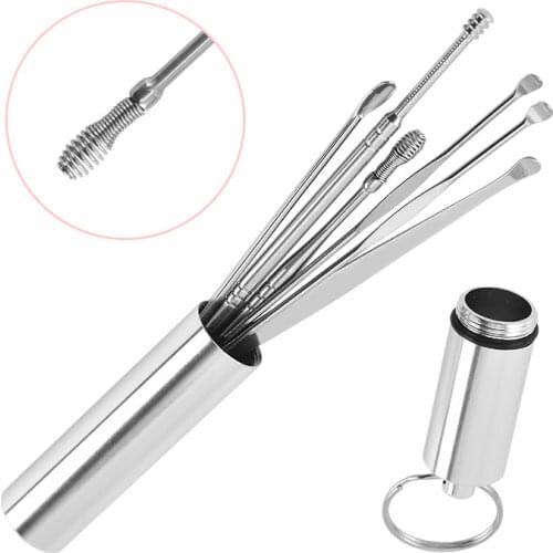 6Pcs Stainless Steel Earpick Ear Cleaner Spoon Ear Care Cleaning Tool Ear Wax Removal Kit Ear Wax Remover Ear Wax Removal Tool