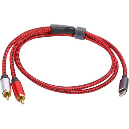 Multi-function Hot Sale Audio Cable USB Type C Male to 2 RCA Male Audio Cable for Xiaomi Huawei Tablet Speaker TV
