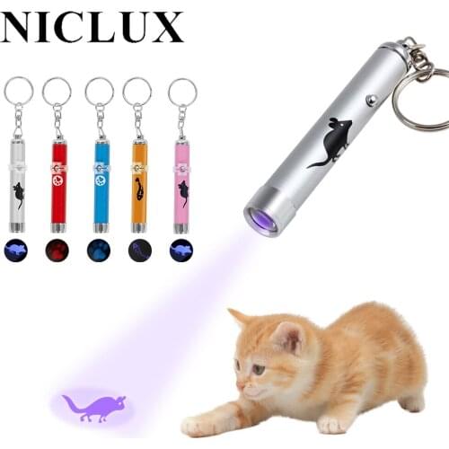 New Portable Creative Funny Pet Cat Toy Training Tool Cat LED Laser Pointer Pen Interactive Toy With Bright Footprints Fish Mice