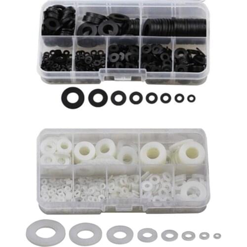 550 PCS Nylon Flat Washers for Screws Washers Round Assorted Washers Multiple Size Classification Kit