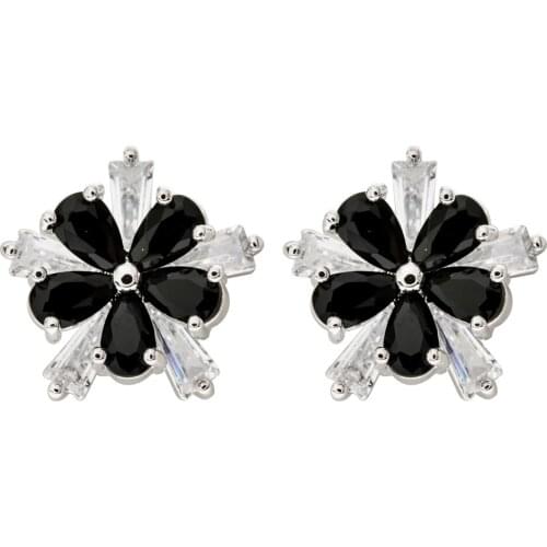 Variously colored upper and lower flower zircon earrings Fashion and pop earrings for women/girls at wedding parties ER-263