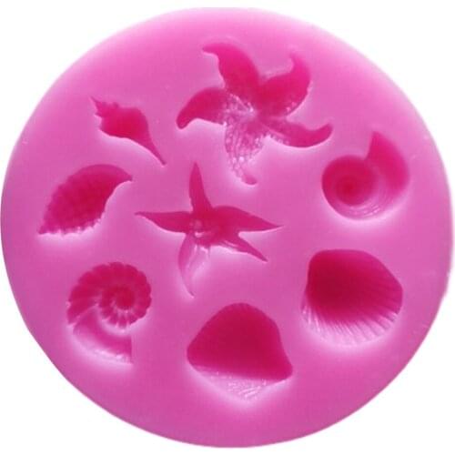 Fondant Mold Ocean Creatures Design Fondant Chocolate Biscuit DIY Silicone Mould Baking Tray Kitchen Cake Tools