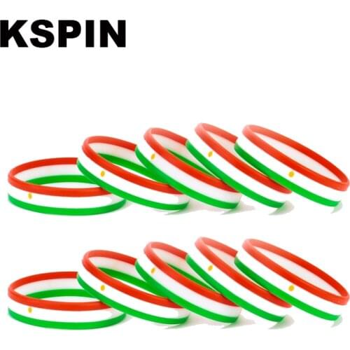 KURDISTAN Flag Silicone Rubber Bracelets Sports Wrist Band Bangle for Women Men