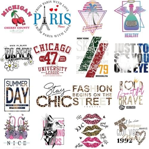 Fashion Letter Thermal Stickers Iron on Clothing Stickers Iron on Transfers For Clothing Accessories Applique Thermal Adhesive