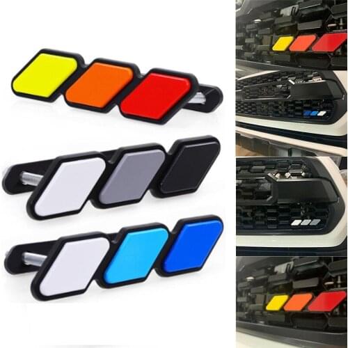 Tri-Color Front Grille Badge Emblem For Toyota Tacoma 4Runner Highlander Auto Car Accessories Car styling