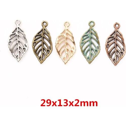 35 pcs Vintage leaves zinc alloy charms pendant DIY Bracelet Necklace metal jewelry accessories Making 5953