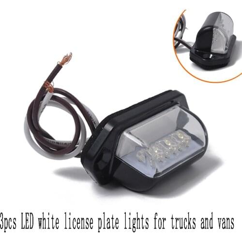 Car Rear License Plate Light 3pcs LED White License Plate Light for Trucks and Trucks Moisture-proof 20V Reminder Light
