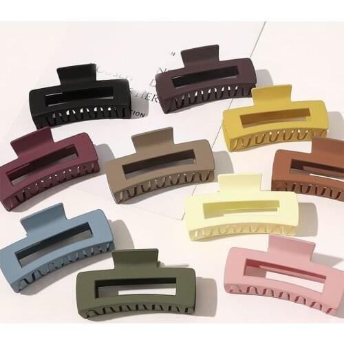 2021 Women Matte Hair Clip Acrylic Hairpins Hair Claws Hair Accessories Chic Barrettes Hair Clips Girls Headwear Ornaments Crab