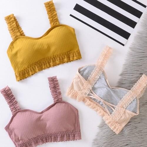 Women Lace Bra Summer Cotton Slim Camis Female Sexy Lace Bralette Encaje Lenceria Mujer Ladies Solid Strap Top