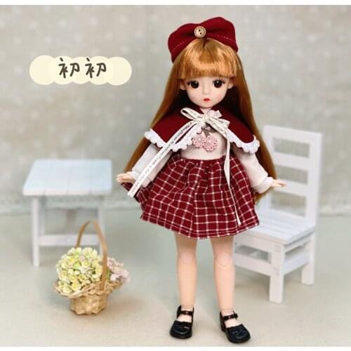 1/6 Bjd Fashion Doll Set or Only Clothes 28cm Cute Baby Doll Accessories Toys Dress Up Clothes Skirt Girl Princess Birthday Gift