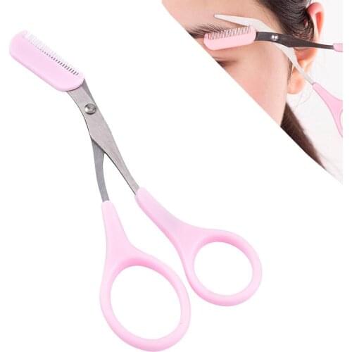 1Pcs Korean Style Eyebrow Comb with Eyebrow Trimmer Eyebrow Trimmer Professional Makeup Accessories Small Scissors