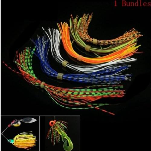 1pcs Colorful 13cm Silicone Skirts Spinner Bait Squid Rubber Jig Fishing Baits