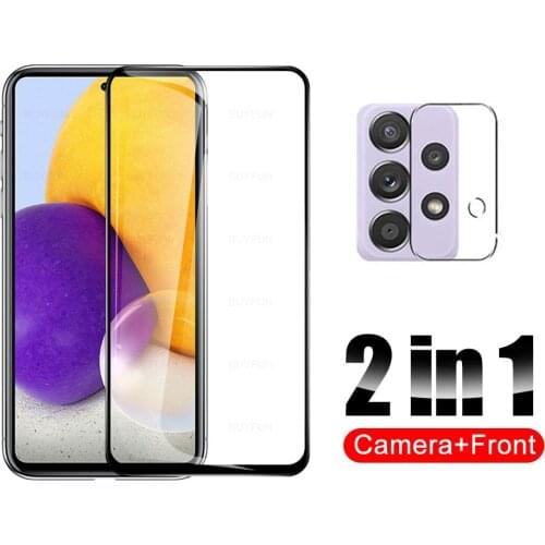 2in1 Tempered Glass For Sansung A72 Protective For Samsung Galaxy A 72 a72 2021 5G/4G 6.7'' Camera Lens Screen Protector Film