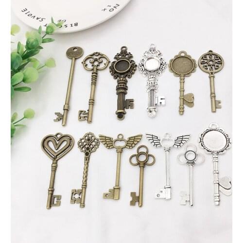 5Pcs Big Keys Charms Pendants DIY Jewelry Making Alloy Findings Accessory For Necklaces Earrings