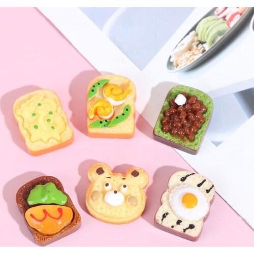 8Pcs 1/12 Simulation Different kinds Toast Bread Jam Dollhouse Miniature Food Breakfast Snack Kitchen Toys