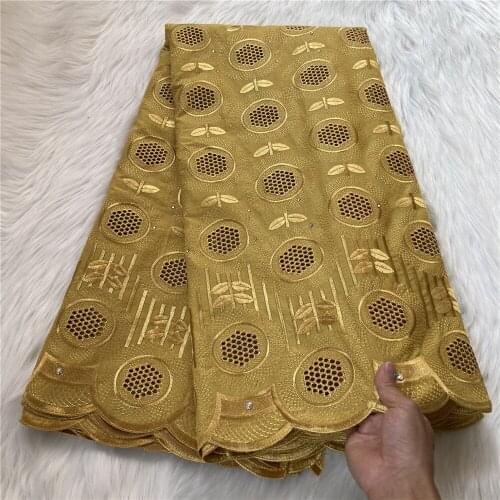 African 100% Cotton Lace Fabric 2021 Latest Swiss Voile Lace In Switzerland With Stones For Wedding Most Popular Dubai Fabric 5Y